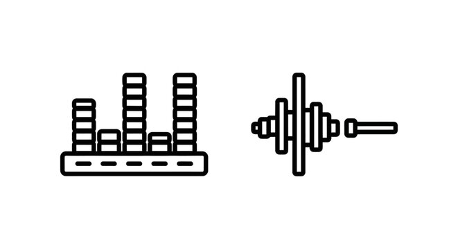 Audio equalizer mid eq and mid frequency range icons with equalizer frequency spectrum waveform processing engineering production illustration minimalist monochrome isolated