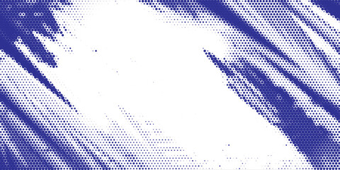 Fototapeta premium Abstract dark blue and white halftone dots pattern background with a dynamic diagonal grunge texture.