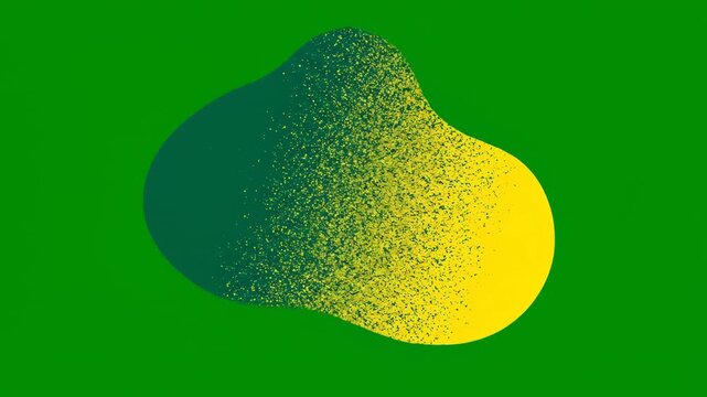 A green and yellow gradient blob on a green background