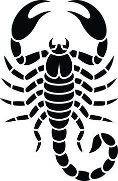 Scorpio zodiac sign silhouette black icon with astrology horoscope scorpion creature astronomical constellation silhouette esoteric mystical predator poisonous dangerous isolated zodiacal