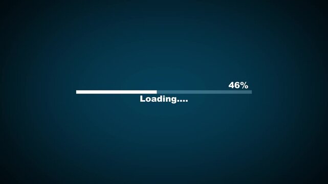 Abstract loading bar animation transparent background, Loading bar and percentage Futuristic progress loading bar 0-100 percent in 4k.