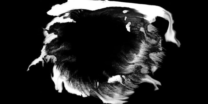 Abstract Colorful Paint Explosion, Vibrant Ink Splash Burst on Black Background. Colorful Liquid Paint Splash Effect, Dynamic Multi‑Color Explosion Animation.