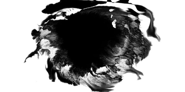 Ink Drops Transition on Black Background 4k Footage Ink Footage Transition White Ink Drops Falling on Black Background