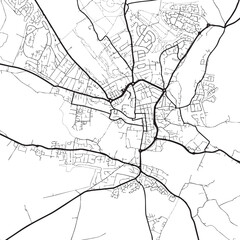 Obraz premium A detailed map illustration displays roads and streets of a city.