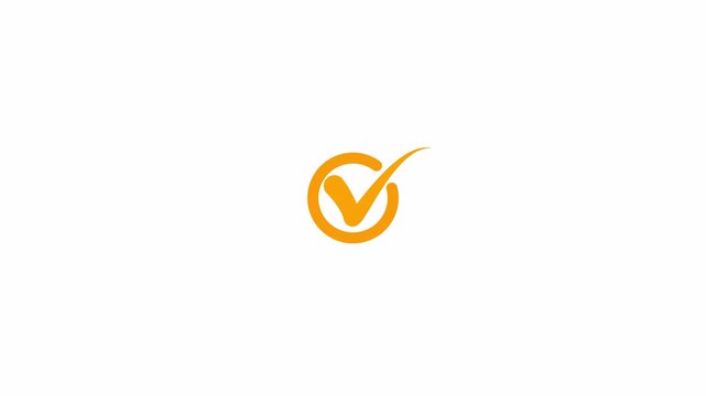 Animated Golden Check Mark Icon in Circle ontrnasprnt Background