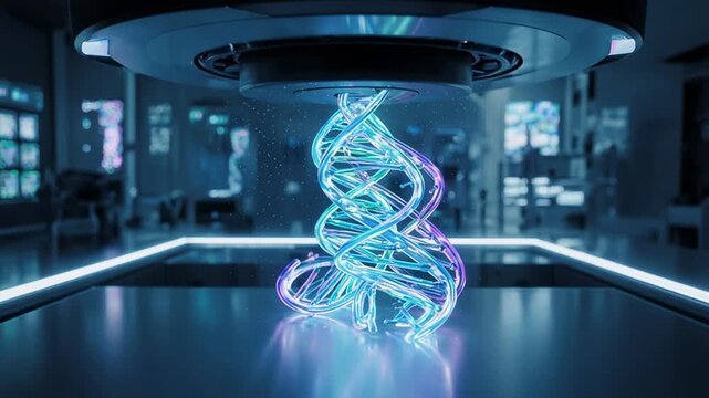 Abstract 3D wireframe brain animation sequence