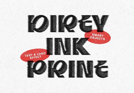 Dirty Ink Print Effect For Poster And Print Design