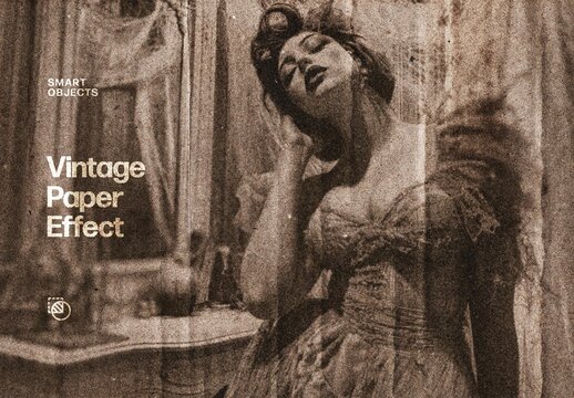 Vintage Paper Photo Effect For Poster And Social Media Design
