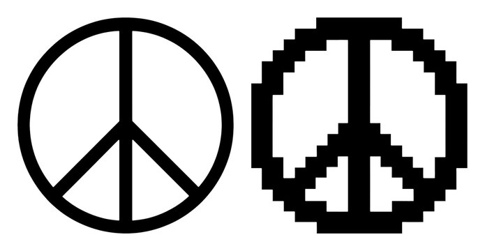 PNG Pixelated peace symbol designs on transparent background