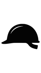 Fototapeta premium Black hard hat silhouette on a dark background