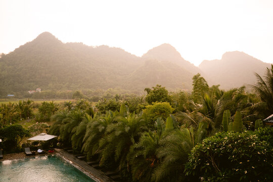 Sunset view in Ninh Binh Vietnam
