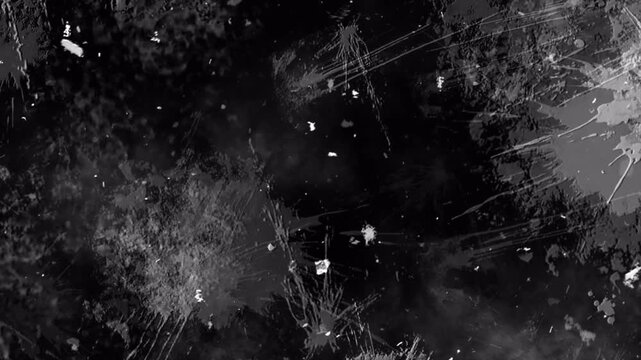Abstract Monochrome Ink Splatter Motion Background Texture.