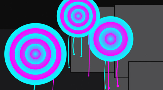 Eco-Brutalism SDF Boolean Architecture Background - Neon Cyberpunk Soft Spheres