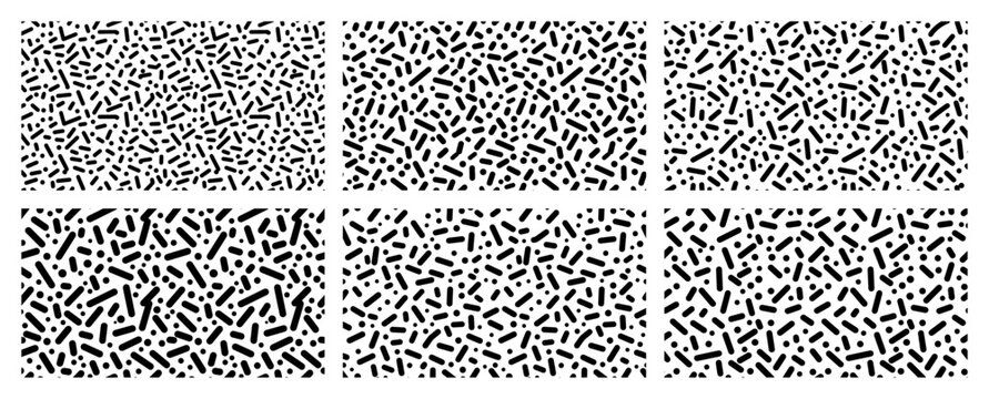 Sprinkled dash patterns featuring random scattered lines in minimalist style