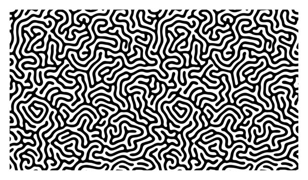 Turing pattern featuring organic wavy maze lines in biological style