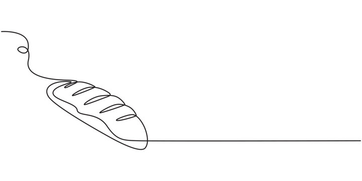 bread continuous one line drawing, bread one line drawing, Sliced wheat bread one line continuous drawing. one line Icon drawing, Bread Continuous Line Icon, Continuous line drawing of a slice