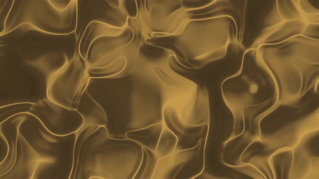 Abstract coffee gold gradient animation featuring a glossy plastic-like texture with smooth flowing distortions and soft reflective motion.