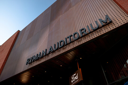 Nashville, Tennessee - June 7, 2026: Exterior views of the historic Ryman Auditorium, the former home of the Grand Ole Opry and one of Nashville&rsquo;s most famous music landmarks.
