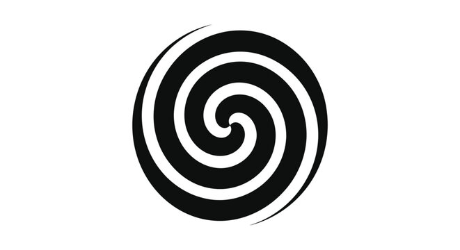 Hypnotic black and white optical illusion spiral background