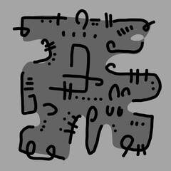 Abstract image for printing. Picture for modern interiors. The picture is painted by hand on a tablet. © neurostructure