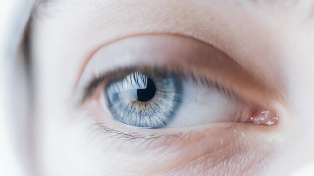 close up eye blinking sequence slow motion