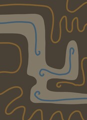 Abstract image for printing. Picture for modern interiors. The picture is painted by hand on a tablet. © neurostructure