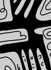 Abstract image for printing. Picture for modern interiors. The picture is painted by hand on a tablet. © neurostructure