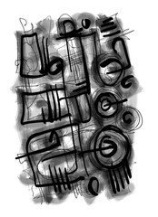 Abstract image for printing. Picture for modern interiors. The picture is painted by hand on a tablet. © neurostructure