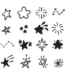 Fototapeta premium Creative Star Doodle Collection with Decorative Burst and Sketch Elements