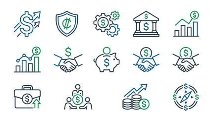 Fototapeta premium Modern finance logo design featuring abstract dollar sign symbol for corporate branding and business identity by IconaStudio