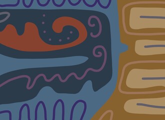 Abstract image for printing. Picture for modern interiors. The picture is painted by hand on a tablet. © neurostructure