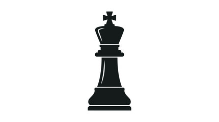 Chess King Silhouette On White Background Minimalist Game Piece © Fariaislam