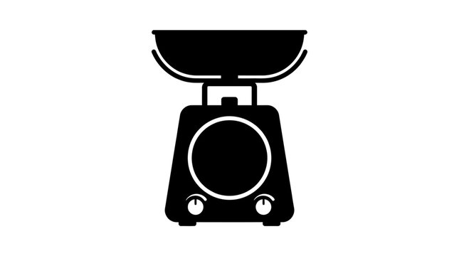 Kitchen scale silhouette on a white background simple graphic design