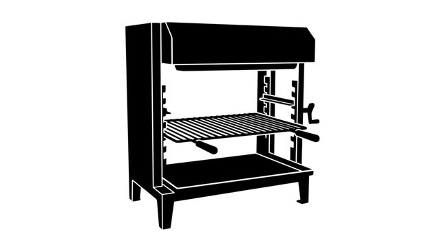 Asado grill silhouette against a white background kitchen appliance