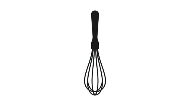 Kitchen whisk silhouette on a white background simple black outline