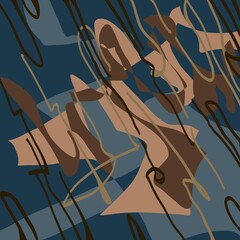 Abstract image for printing. Picture for modern interiors. The picture is painted by hand on a tablet. © neurostructure
