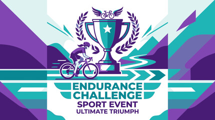 Fototapeta premium Endurance Challenge Sport Event Ultimate Triumph Cycling Trophy Victory
