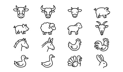Obraz premium animals icons set