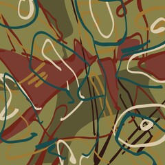 Abstract image for printing. Picture for modern interiors. The picture is painted by hand on a tablet. © neurostructure