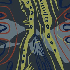 Abstract image for printing. Picture for modern interiors. The picture is painted by hand on a tablet. © neurostructure