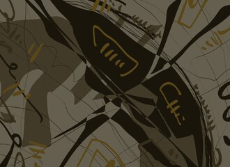 Abstract image for printing. Picture for modern interiors. The picture is painted by hand on a tablet. © neurostructure