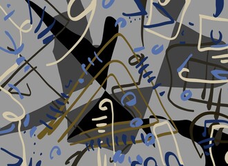 Abstract image for printing. Picture for modern interiors. The picture is painted by hand on a tablet. © neurostructure