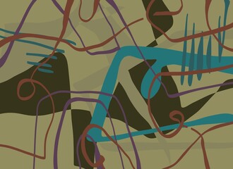 Abstract image for printing. Picture for modern interiors. The picture is painted by hand on a tablet. © neurostructure