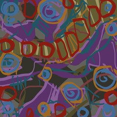Abstract image for printing. Picture for modern interiors. The picture is painted by hand on a tablet. © neurostructure
