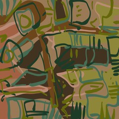 Abstract image for printing. Picture for modern interiors. The picture is painted by hand on a tablet. © neurostructure