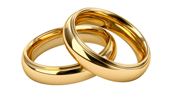 Wedding ring isolated, marriage isolated on white background