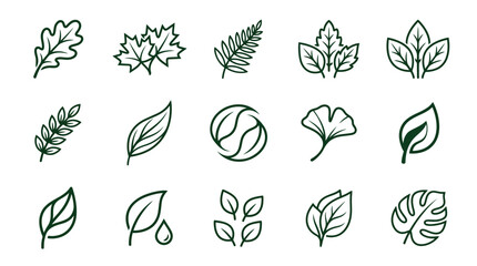 Fototapeta premium Minimalist leaf logo icon with elegant organic curves for modern brand identity and timeless design appeal