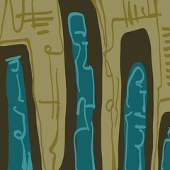Abstract image for printing. Picture for modern interiors. The picture is painted by hand on a tablet. © neurostructure