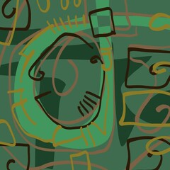 Abstract image for printing. Picture for modern interiors. The picture is painted by hand on a tablet. © neurostructure