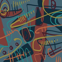 Abstract image for printing. Picture for modern interiors. The picture is painted by hand on a tablet. © neurostructure